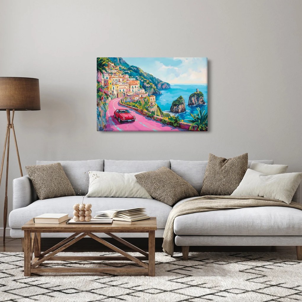 Obraz - Ružová cesta na pobreží (90x60 cm)