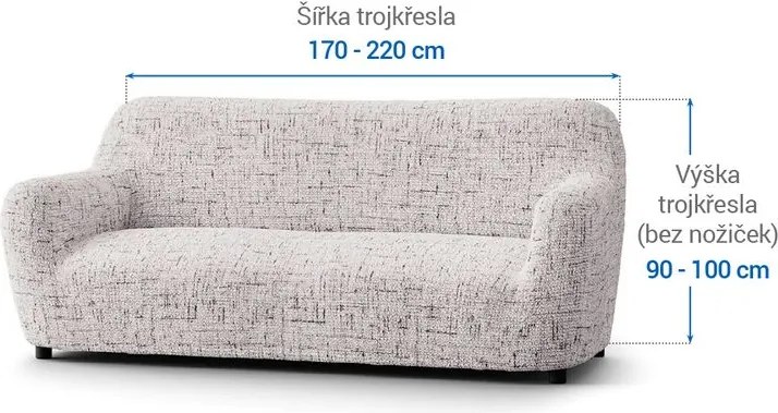 Bielastické poťahy VITTORIA smotanová trojkreslo (š. 170 - 220 cm)