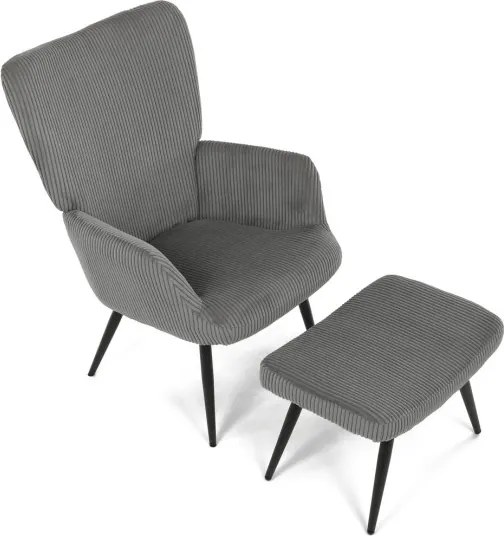 Kreslo sivé s podnožkou AK-L7285 GREY6