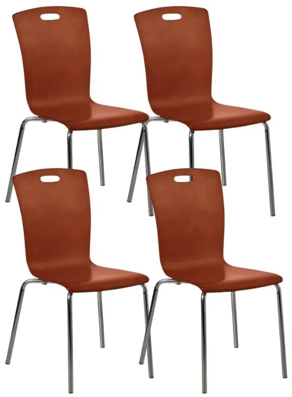 Drevená jedálenská stolička RITA, orech, balenie 4 ks