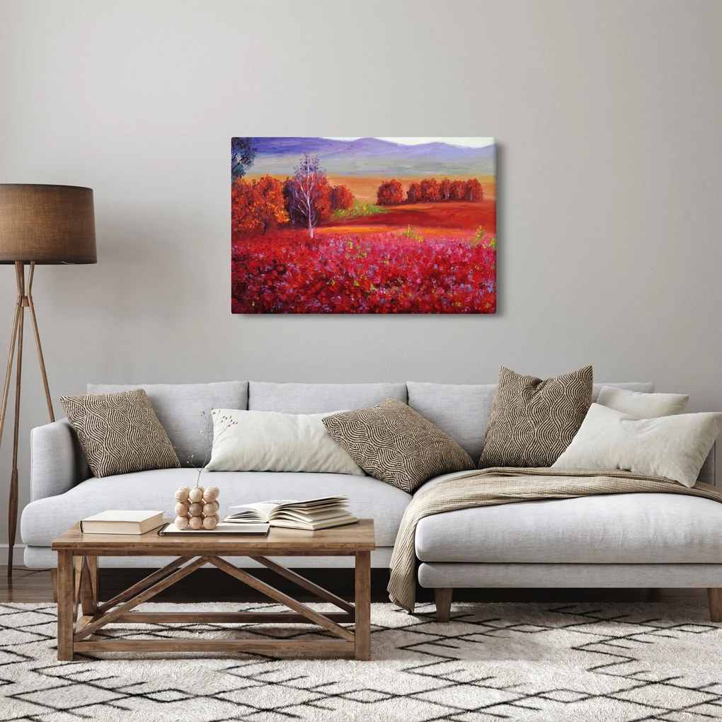 Obraz červenej krajiny (90x60 cm)