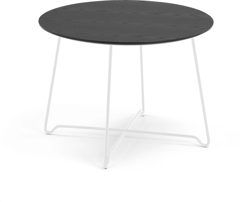 Konferenčný stolík Iris, Ø 510 mm, biela, čierna