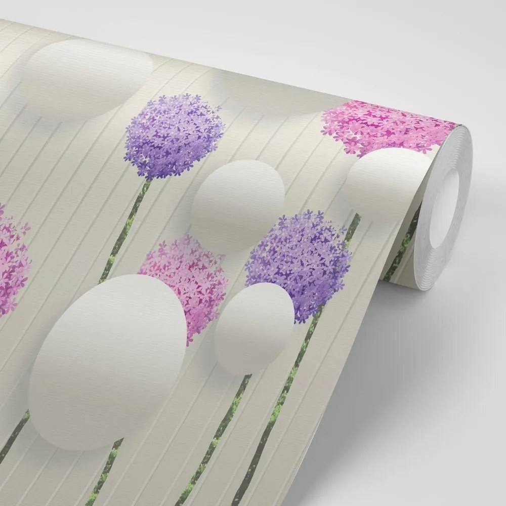 Samolepiaca tapeta zaujímavé abstraktné kvety - 450x300