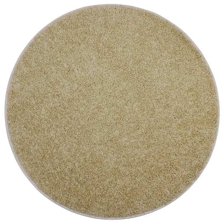 Vopi koberce Kusový koberec Color shaggy béžový guľatý - 120x120 (priemer) kruh cm