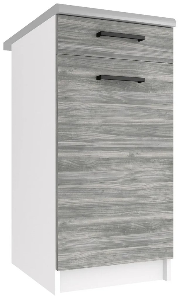 Kuchynská skrinka Belini spodná so zásuvkami 40 cm šedý antracit Glamour Wood s pracovnou doskou TOR SDSZ1-40/1/WT/GW/0/B1