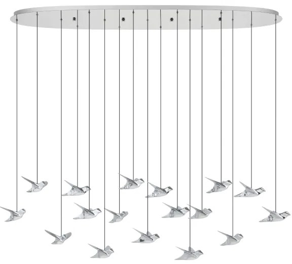 Eglo 390403 - LED Stmievateľný luster na lanku PARATEBUENO 17xLED/3W/230V chróm