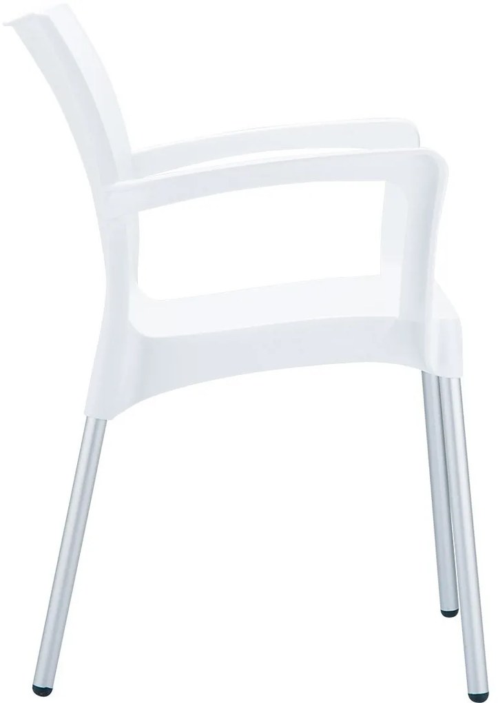 DOLCE záhradná stolička s podrúčkami white