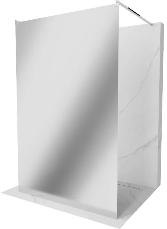 Mexen Kioto, priechodná sprchová zástena 100 x 200 cm, 8mm sklo vzor zrkadlo, 2x chrómová stabilizačná rozpera, 800-100-002-01-50