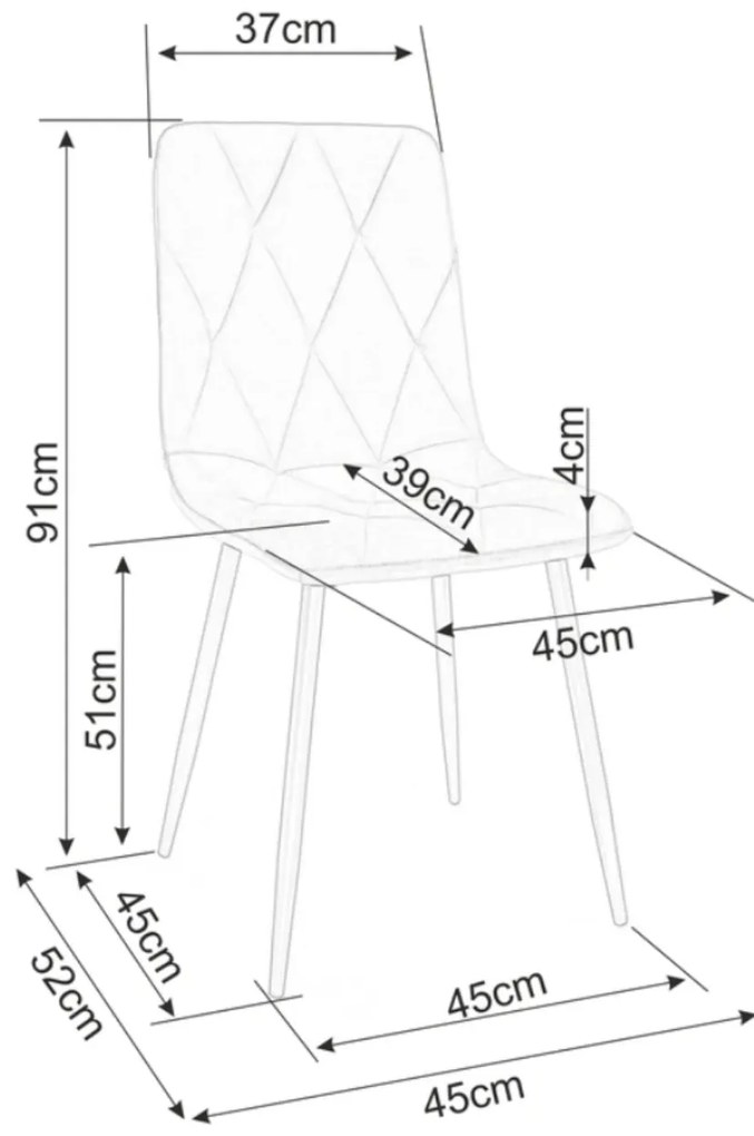 Sametová jídelní židle Tom - výber z 3 prevedení