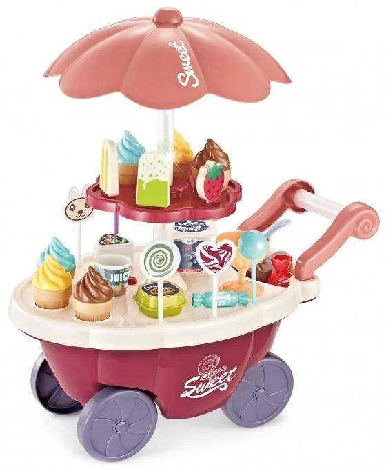 29993 DR Ružový vozík na cukrovinky so zmrzlinou 36 ks