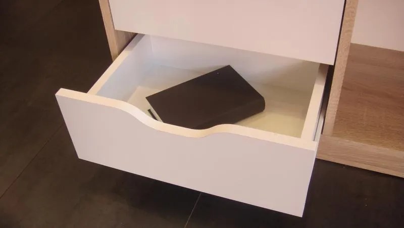 Regál / knižnica Sten 2, dub sonoma/biela