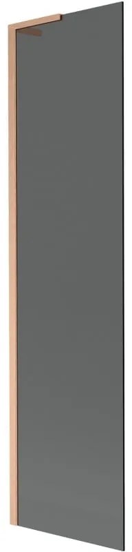 Mexen Next L, 1-krídlová vaňová zástena 50 x 150 cm, 6mm šedé sklo, medený profil, 895-050-000-03-40-65