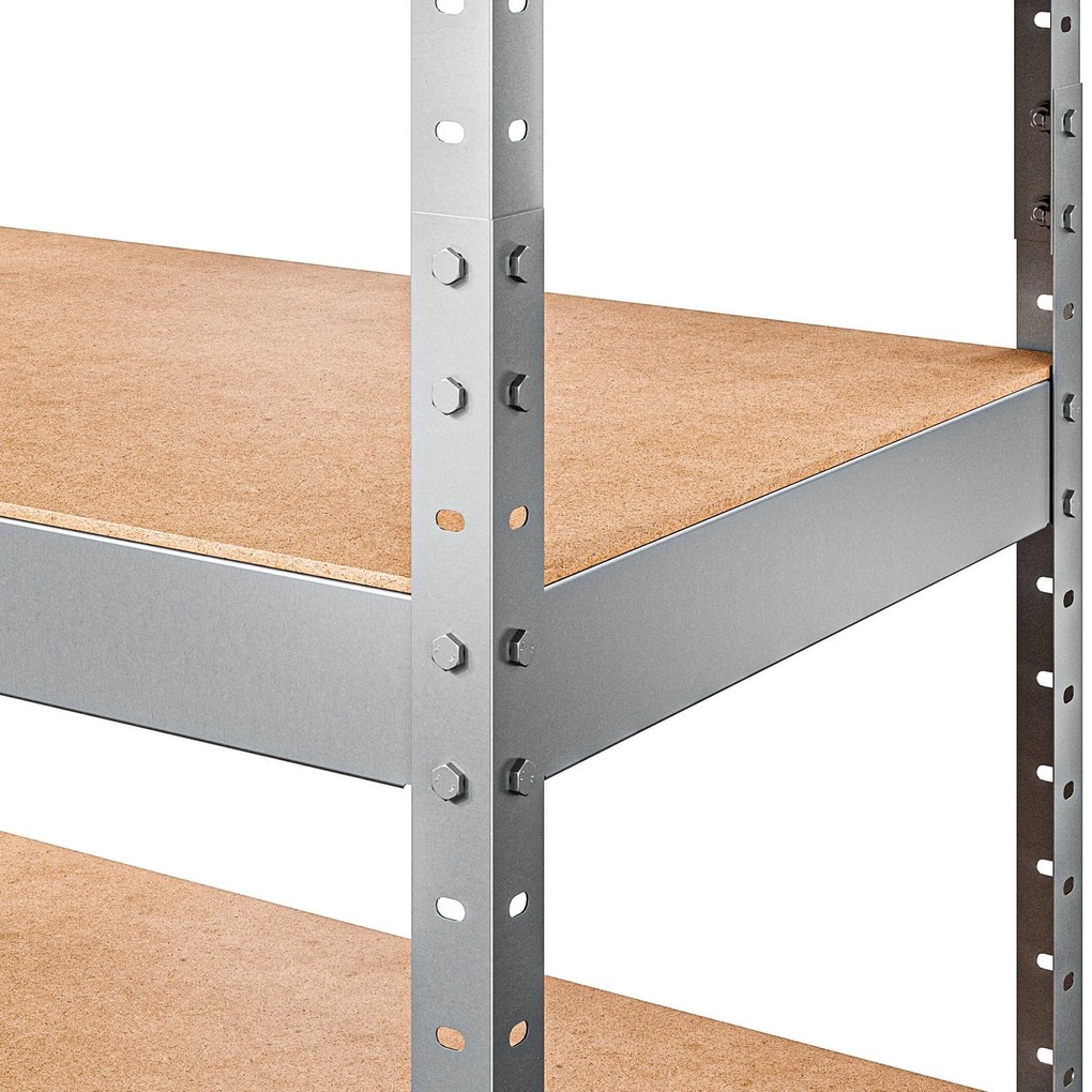 Marbo Kovový REGÁL SÉRIE SOLID 220x90x45 Pozinkovaný Rozmer regálu: 220x90x45, Počet Políc: 5, Celková nosnosť regálu: 1000 KG