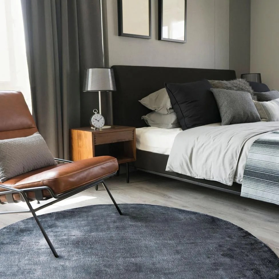 Koberec LINEN DARK BLUE - okrúhly 250x250 cm