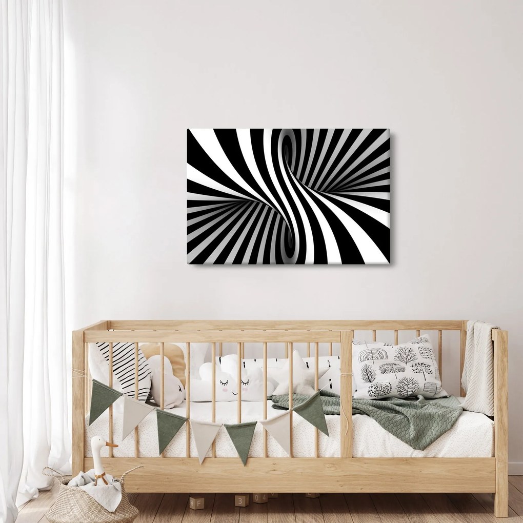 Abstraktní obraz so zebrymi pruhmi (90x60 cm)
