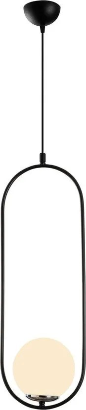 Čierno-biele závesné svietidlo so skleneným tienidlom Mudoni – Opviq lights