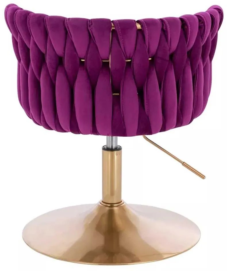 LuxuryForm DESIGN Stolička LYON VELUR na zlatom tanieri - fuchsia