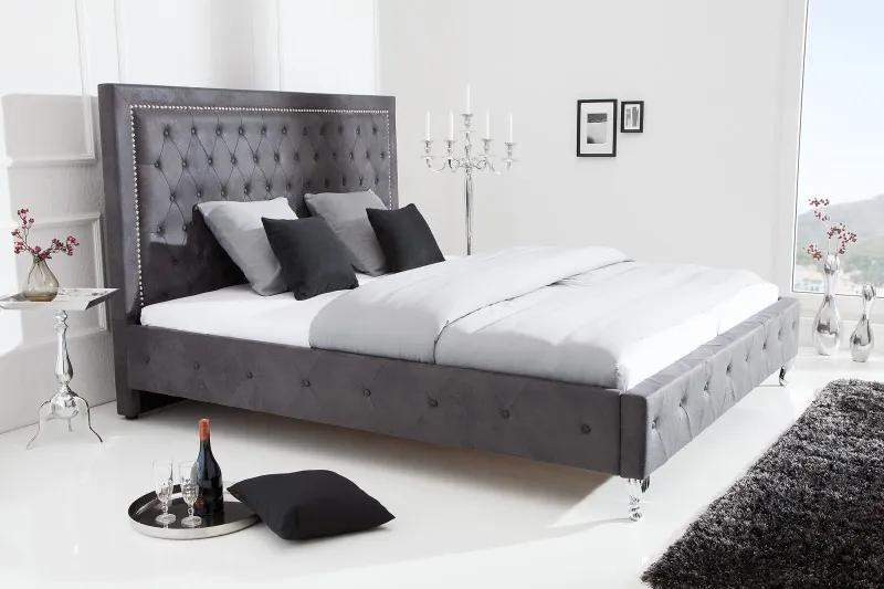 Dizajnová posteľ Extravagancia 180x200cm starožitná šedá