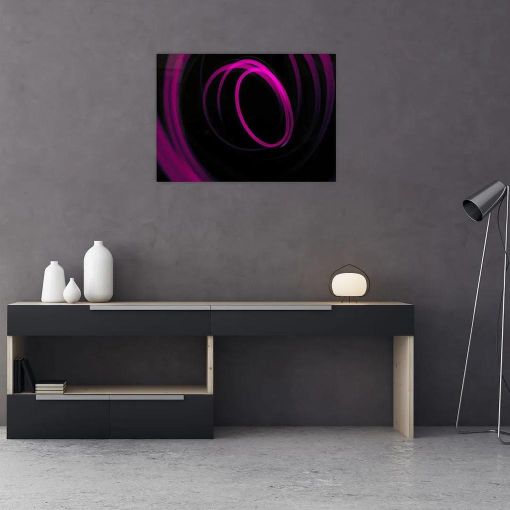 Sklenený obraz - fialové čiary (70x50 cm)