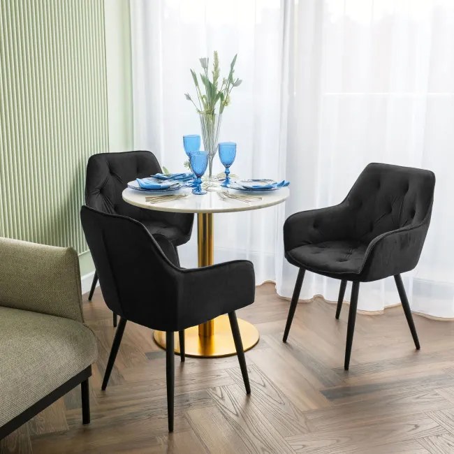 Jedálenská stolička NEVADA zamatová, čierna