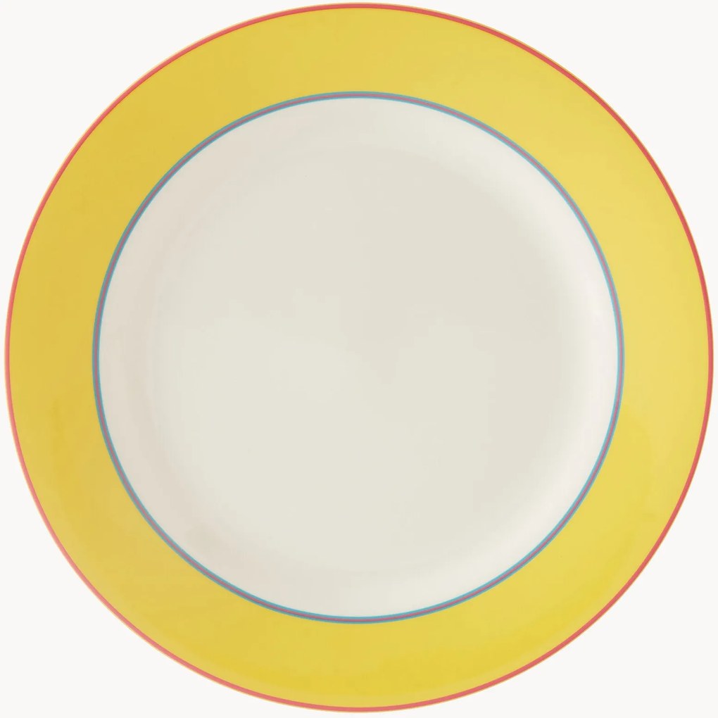 Porcelánové plytké taniere Calypso Yellow, 4 ks