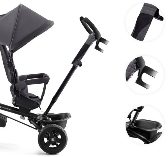 KINDERKRAFT - Detská trojkolka AVEO šedá