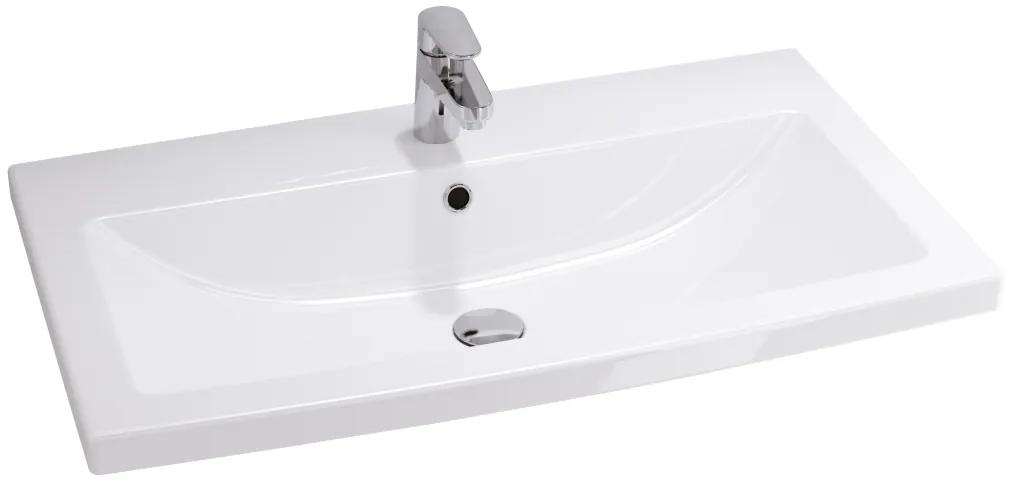 Cersanit Como umývadlo 80x45 cm obdĺžnik umývadlo na nábytok biela K32-004-BOX