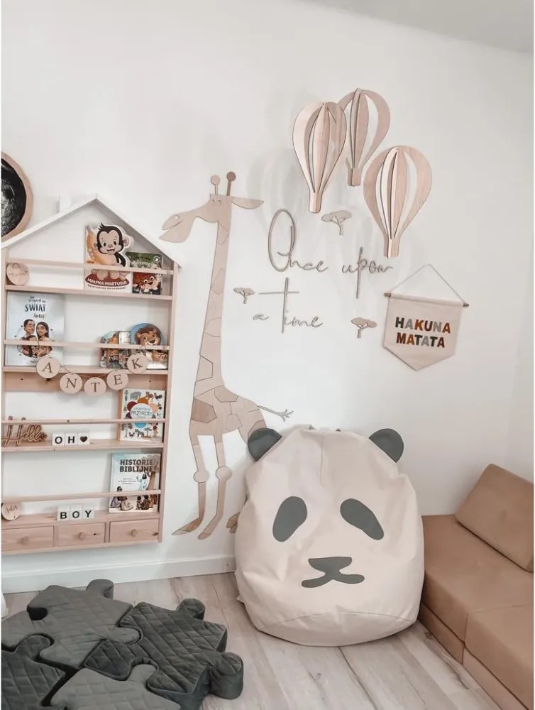 Súprava 3D teplovzdušných balónov – drevená stropná dekorácia pre deti (3 ks)