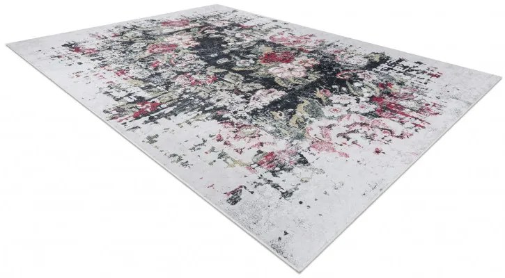 Dywany Łuszczów, Kusový koberec ANDRE Flowers 1816D, 160x220, čiernobiela, chodba / predsieň