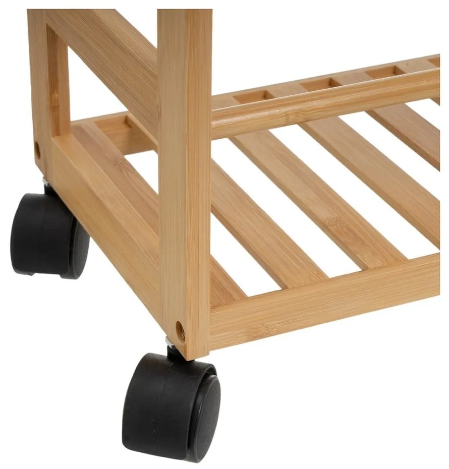 Bambusový pojazdný regál v prírodnej farbe 44x75 cm – Casa Selección