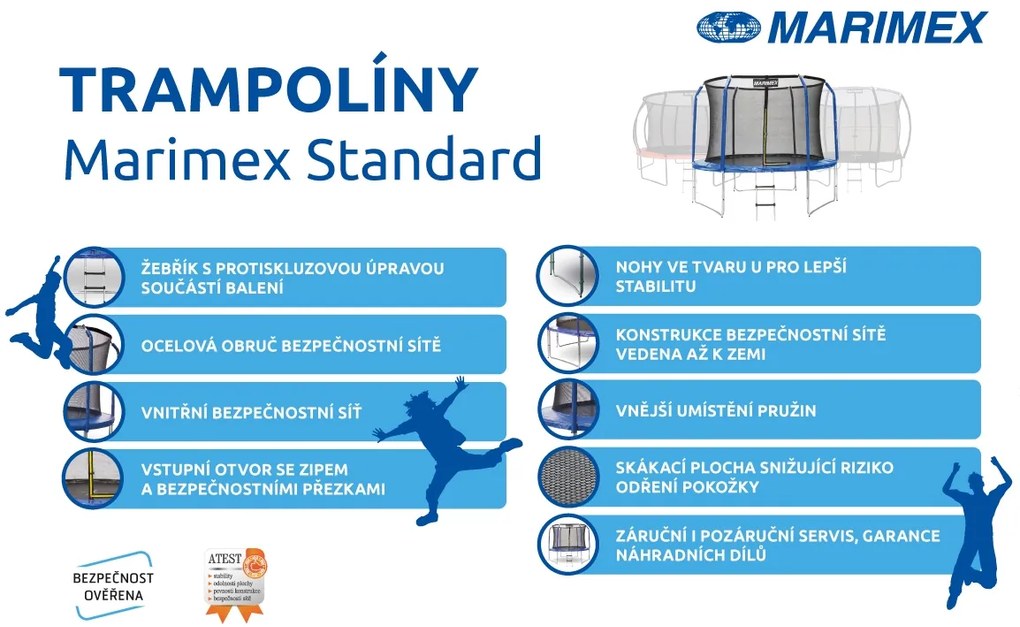 Marimex | Trampolína Marimex Standard 366 cm - zelená + vnútorná ochranná sieť + schodíky ZADARMO | 19000101