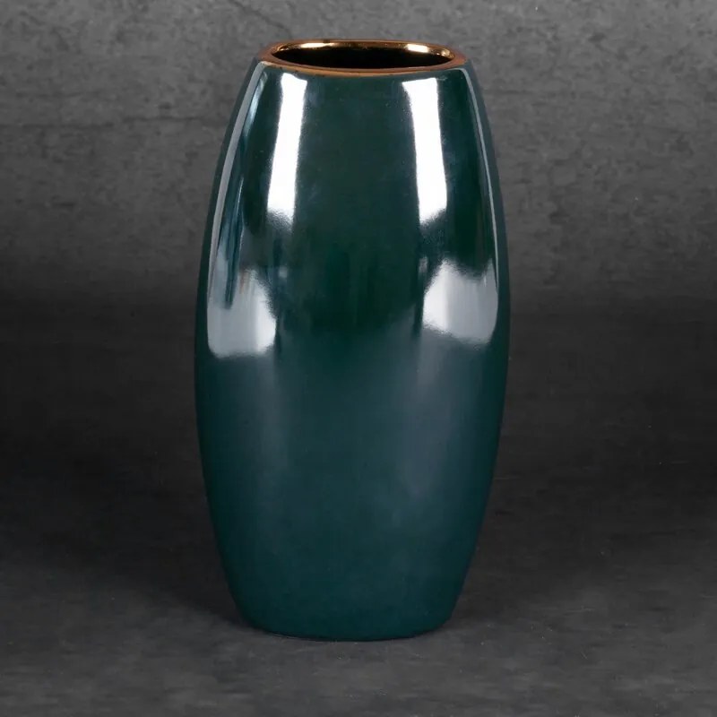VÁZA AMORA2 13X9X25 CM ZELENÁ