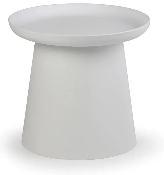 Plastový kávový stolík FUNGO, priemer 50 cm, biely