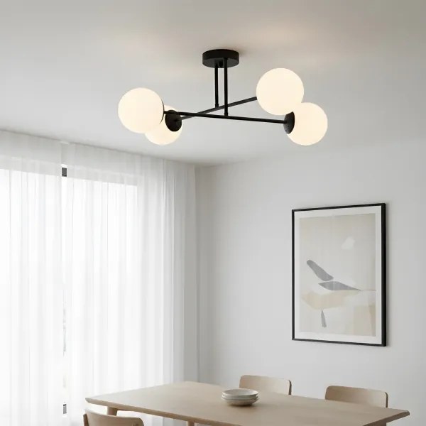 Brilagi - Prisadený luster MALIVA 4xE14/15W/230V čierna/biela