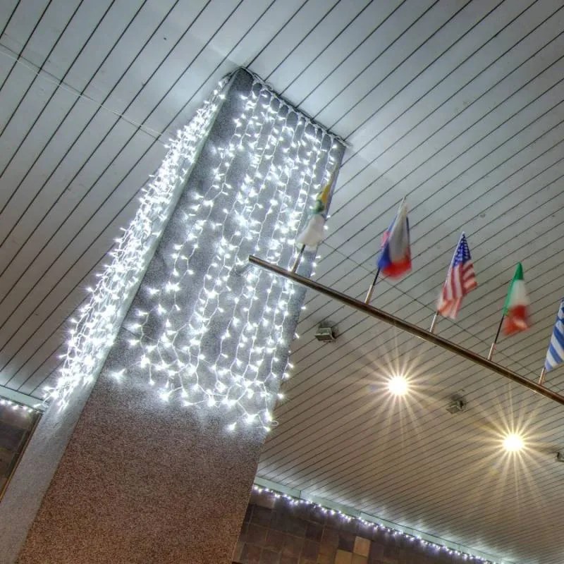 DECOLED LED světelná záclona - 1x1,5m, ledově bílá, 150 diod