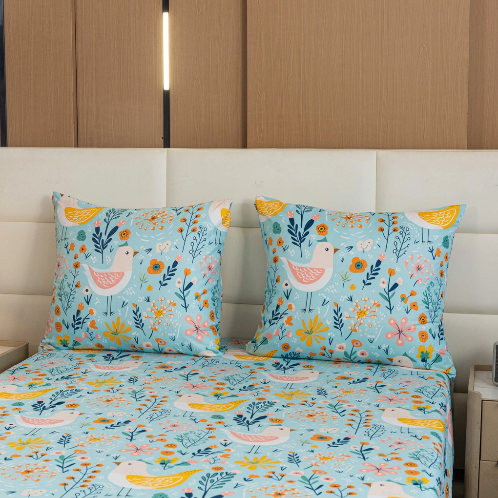 Obliečky z mikrovlákna SPRING TWEET farebné Rozmer obliečky: 2 ks 70 x 90 cm | 200 x 220 cm