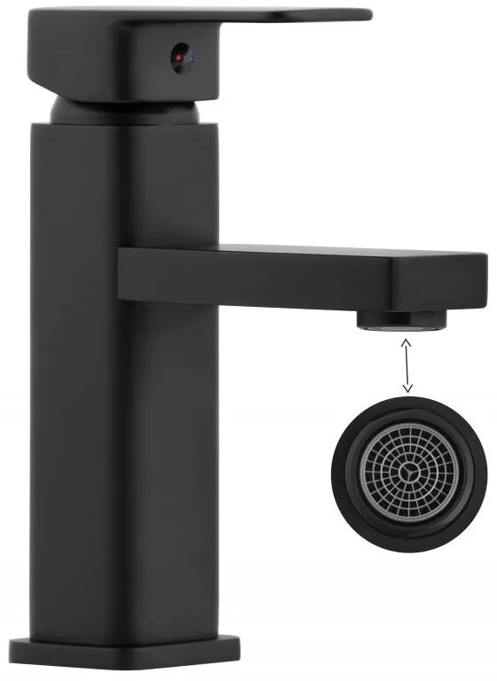 Erga Seto, umývadlová batéria h-180, čierna matná, ERG-YKA-BU.SETO-24-BLK
