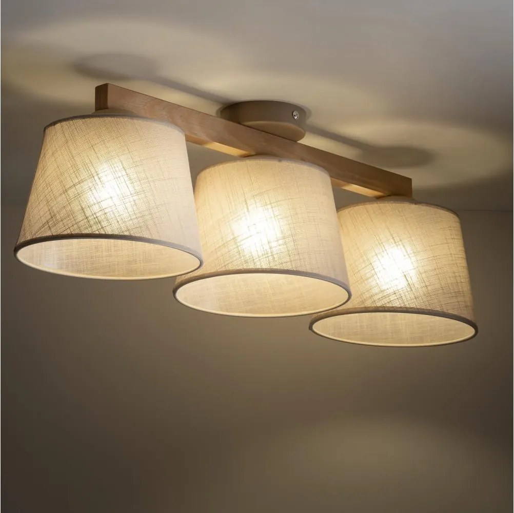 Brilagi - Prisadený luster LATTE SABIA 3xE27/15W/230V borovica/béžová