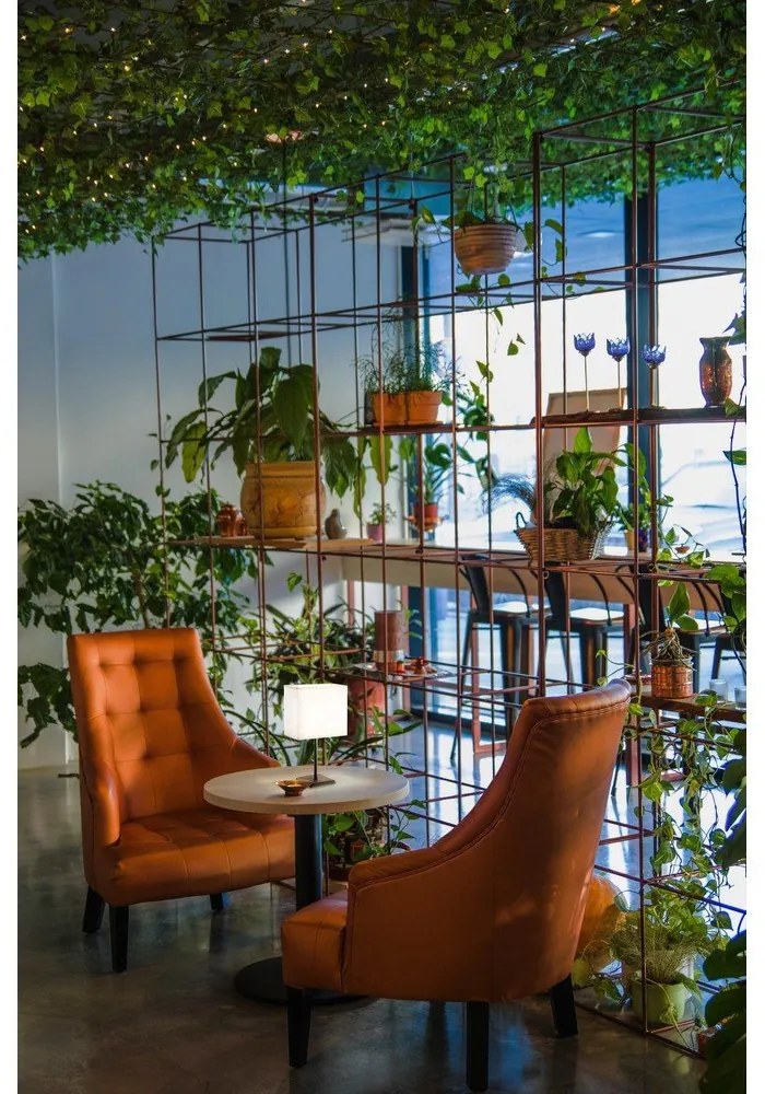 Čierno-biela stolová lampa s textilným tienidlom (výška 30 cm) Lela – Fischer & Honsel