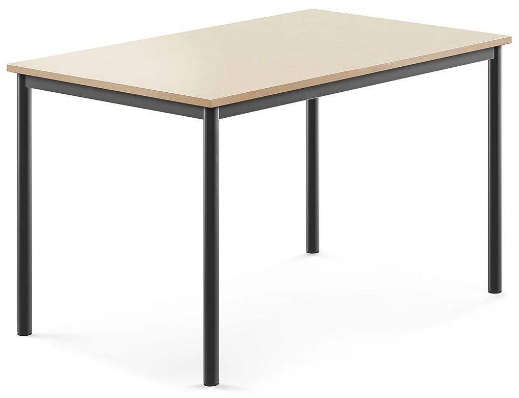Stôl SONITUS, 1200x800x720 mm, HPL - breza, antracit