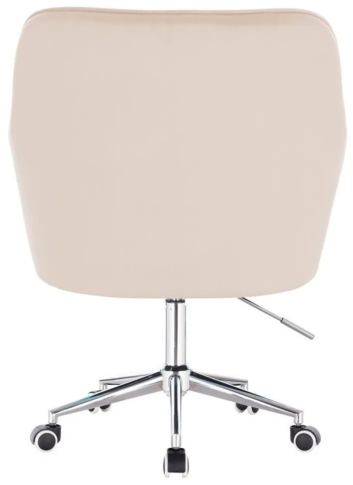 LuxuryForm DESIGN Kreslo AMALFI VELUR na striebornej podstave s kolieskami - krémové
