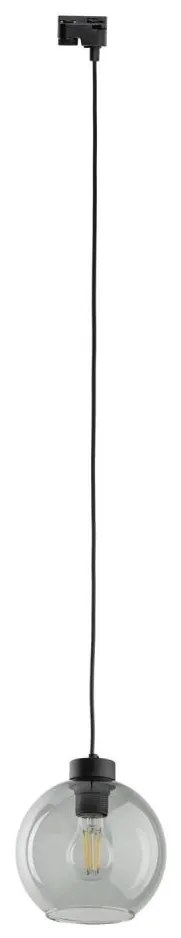 Luster na lanku do lištového systému CUBUS 1xE27/15W/230V čierna/dymová čierna