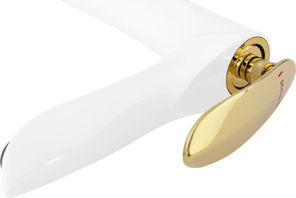 Rea Orbit, umývadlová batéria, biela - zlatá, REA-B2052