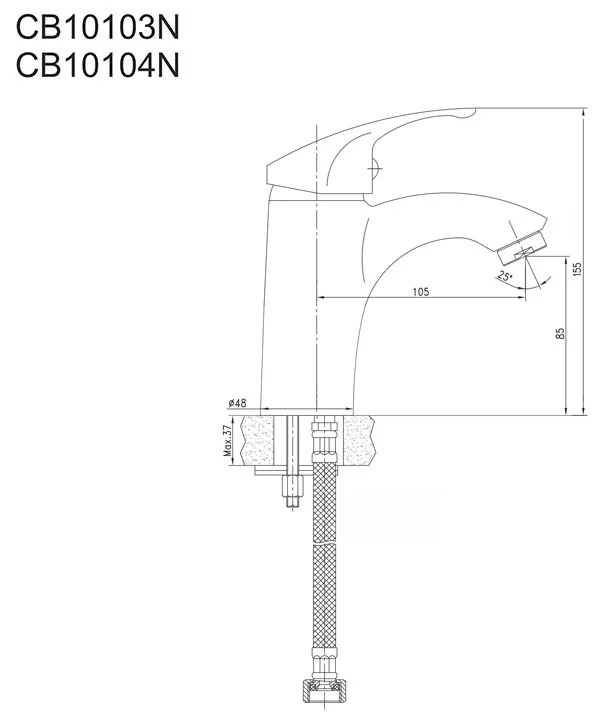 Mereo Mereo, Umývadlová stojanková batéria, Sonáta, s výpusťou, chróm, MER-CB10104N