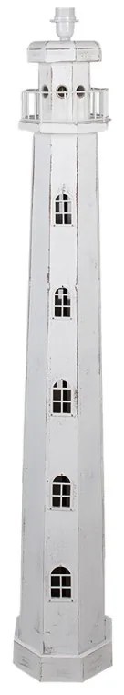 Biela drevená stojaca lampa MAJÁK