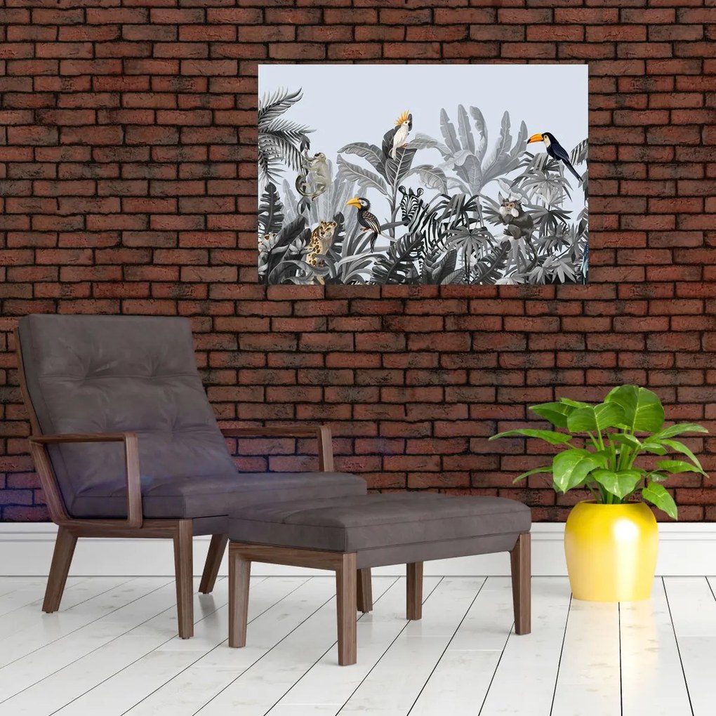 Obraz - Ilustrovaná džungľa (90x60 cm)
