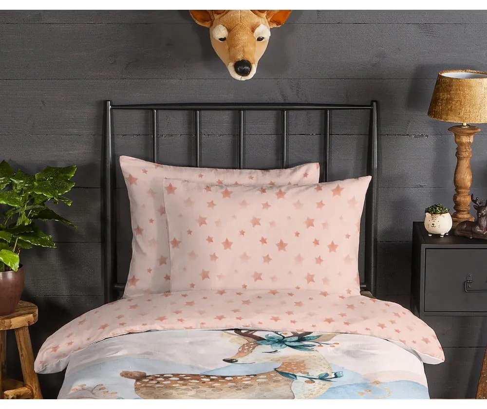 Flanelové detské obliečky na jednolôžko 140x200 cm Josy – Good Morning