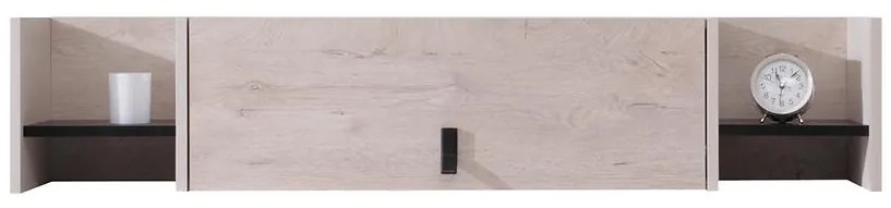 Polička Planet  Pl12 čierna/Dub/béžová