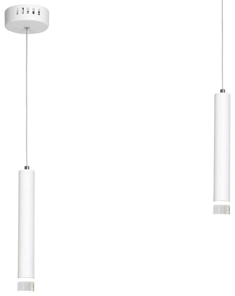 Závesné svietidlo Alba, 1x biele kovové tienidlo, w