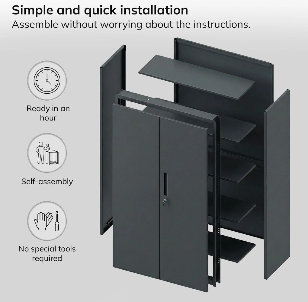 Megan Antracytowy - szuflada pojedyncza 185 cm